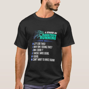 6 Stadia van Marathon Running Tee Shirt voor Runne