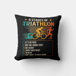 6 stadia van triatlon atleten hardlopen kussen