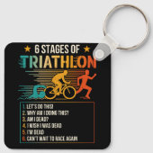 6 stadia van triatlon atleten hardlopen sleutelhanger (Achterkant)
