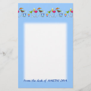 6 STATIONERIJ VAN COCKTAILGLAS BRIEFPAPIER