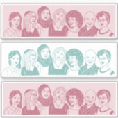 6"Sticker Blad met Groepen Interreligieuze Vrouwen Sticker (Voorkant)