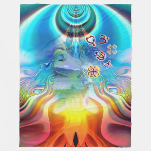 6 Taal van de Light Base Chakra-symbolen Fleece Deken
