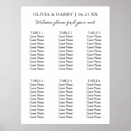 6 Tabel | Elegant modern bruiloft Poster