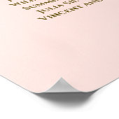 6 Tableau Blush Rose & Or Mariage Tableau de siège (Coin)