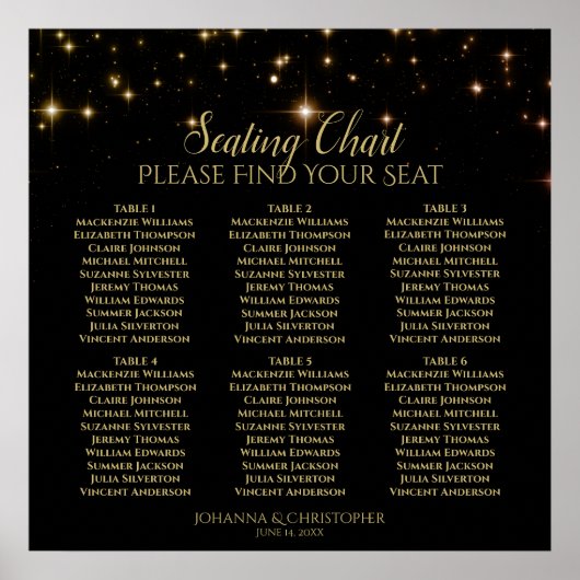 6 Tableau Chatoyant Éclats Mariage Tableau de sièg (Devant)