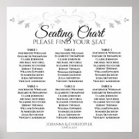 6 Tableau Chic Argent Flourissant Mariage Tableau