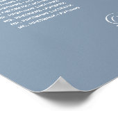 6 Tableau Dusty Blue Simple Mariage Tableau de siè (Coin)