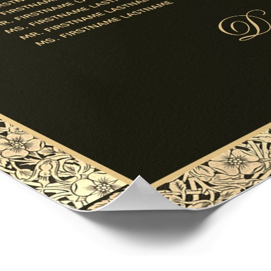 6 Tableau Élégant Mariage en or noir Tableau de si (Coin)