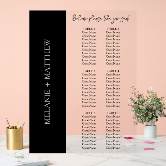 6 Tableau | Élégant tableau de sièges Mariage mode (Mariage)