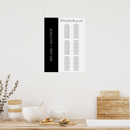 6 Tableau | Élégant tableau de sièges Mariage mode (Cuisine)