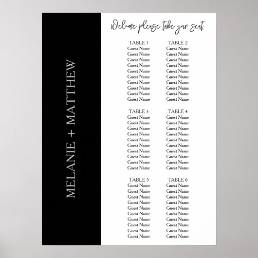 6 Tableau | Élégant tableau de sièges Mariage mode (Devant)