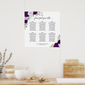 6 Tableau Mariage de saumons floraux violets (Cuisine)