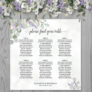 6 Tableau Mariage Tableau Sièges Lavender Eucalypt