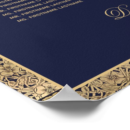 6 Tableau Marine Bleu Or Roses Mariages Siège grap (Coin)