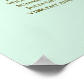 6 Tableau Neo Mint & Gold Mariage Tableau de siège (Coin)