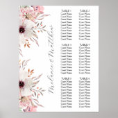 6 Tableau | Plan Rustique Boho Floral Mariage (Devant)
