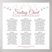 6 Tableau Rose & Blanc Élégant Tableau de siège de (Devant)