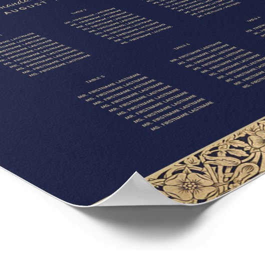 6 Tableaux Mariage bleu marine Tableau de siège Ro (Coin)