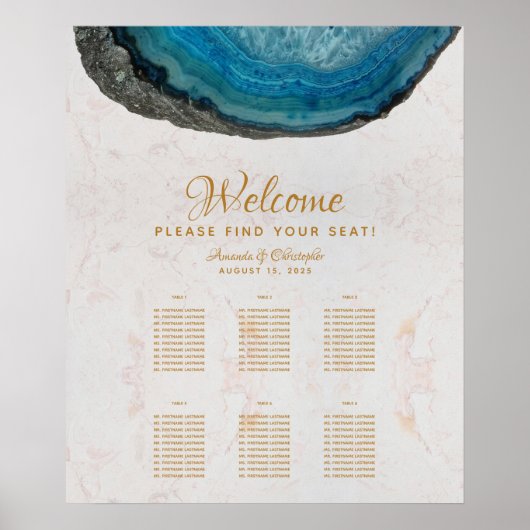 6 Tableaux Tableau d'assise Marbre Mariage de Géod (Devant)