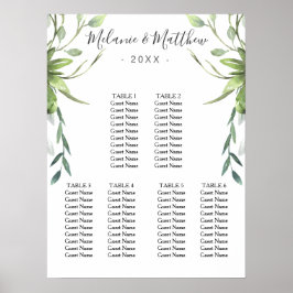 6 tafel moderne eucalyptus bruiloft zitplaatsen gr poster