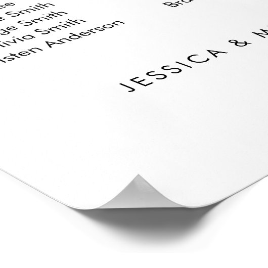 6 Tafels Modern Onze favoriete Mensen Zitgrafiek Poster (Hoek)