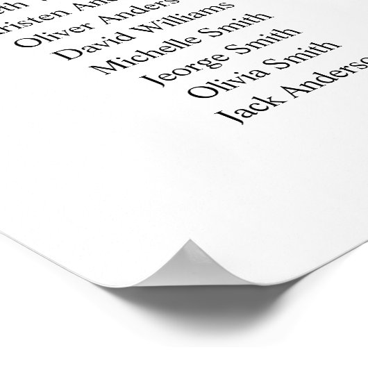 6 tafels Vind uw zitplaatskaart Poster (Hoek)