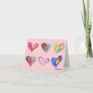6 Valentine Hearts Greeting Card Feestdagen Kaart