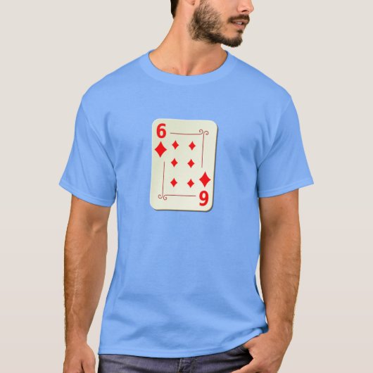 6 van de Diamonds-speelkaart T-shirt (Voorkant)
