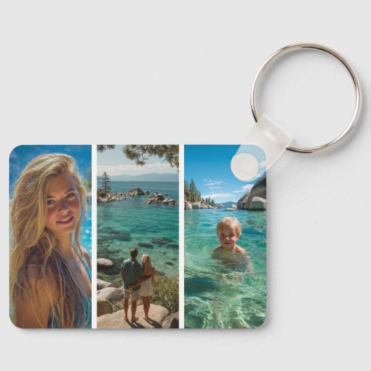 6 Verticale Strook Boho Foto Collage Sleutelhanger (Voorkant)