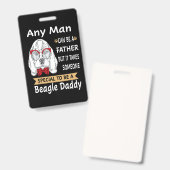 6 Willekeurig Man Beagle Daddy Badge (Front & Back)