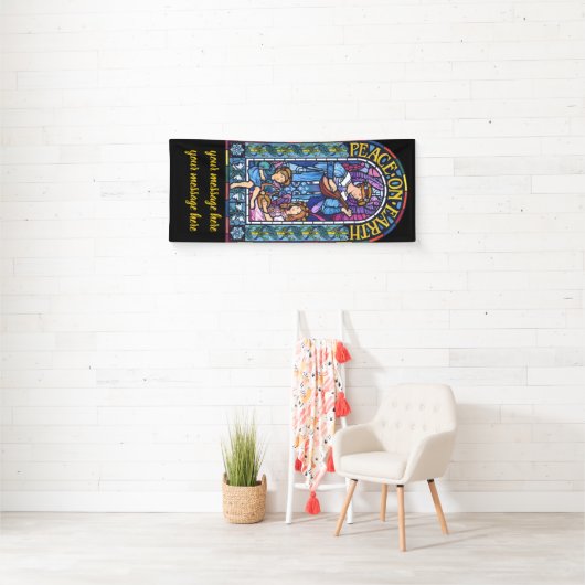 6' x 2,5'' de bannières en vinyle de Noël en verre (En situation)