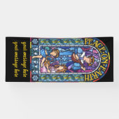 6' x 2,5'' de bannières en vinyle de Noël en verre (Horizontal)