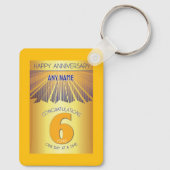 6 Year Sober Anniversary | Golden Ray 12 Step Sleutelhanger (Achterkant)