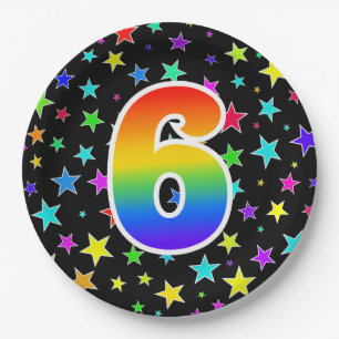 6de evenement: Vet, Fun, kleurrijke regenboog 6 Papieren Bordje