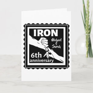 6de huwelijksverjaardag traditioneel geschenk ijze kaart