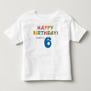 6de verjaardag Kleurrijk alfabet met voornaam Kinder Shirts