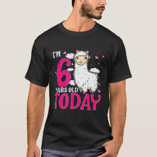 6de verjaardag Meisjes Lama Feest Roze Alpaca 6 Ze T-shirt