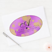 6e 33e 47e 48e Amethist Bruiloft Jubileum Ovale Sticker (Envelop)