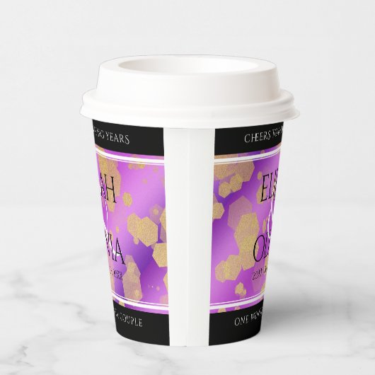 6e 33e 47e 48e Amethist Bruiloft Jubileum Papieren Bekers (Rechts)