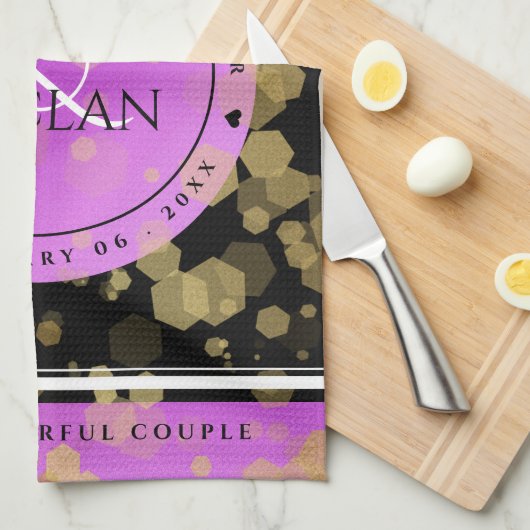 6e 33e 47e 48e Amethist Bruiloft Jubileum Theedoek (Quarter Fold)