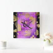 6e 33e 47e 48e Amethist Bruiloft Jubileum Vierkante Klok (Huis)