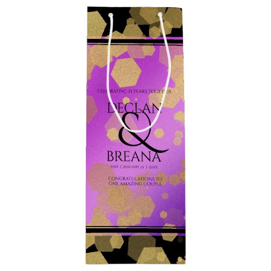 6e 33e 47e 48e Amethist Bruiloft Jubileum Wijn Cadeautas (Voorkant)