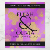 6e 33e 47e 48e Amethist Huwelijksjubileum Wijn Etiket (Enkel label)