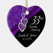 6e / 33e / 47e Amethist bruiloft Jubileum Keramisch Ornament (Rechts)