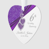 6e / 33e / 47e Amethist bruiloft Jubileum Ornament (voorkant)
