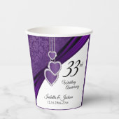 6e / 33e / 47e Amethist bruiloft Jubileum Papieren Bekers (Voorkant)