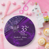 6e / 33e / 47e Amethist bruiloft Jubileum Papieren Bordje (Feest)