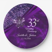 6e / 33e / 47e Amethist bruiloft Jubileum Papieren Bordje (Voorkant)