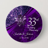 6e / 33e / 47e Amethist bruiloft Jubileum Ronde Button 7,6 Cm (Voorkant)