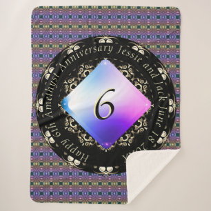 6e Amethist Bruiloft Jubileum Mandala Sherpa Deken